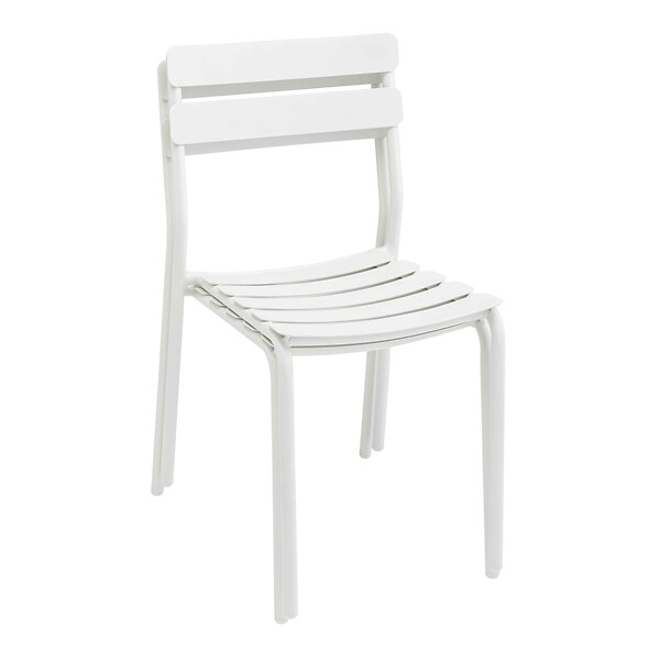 OVIALA - Ensemble table de terrasse 70cm et 2 chaises blanc - Almada - large