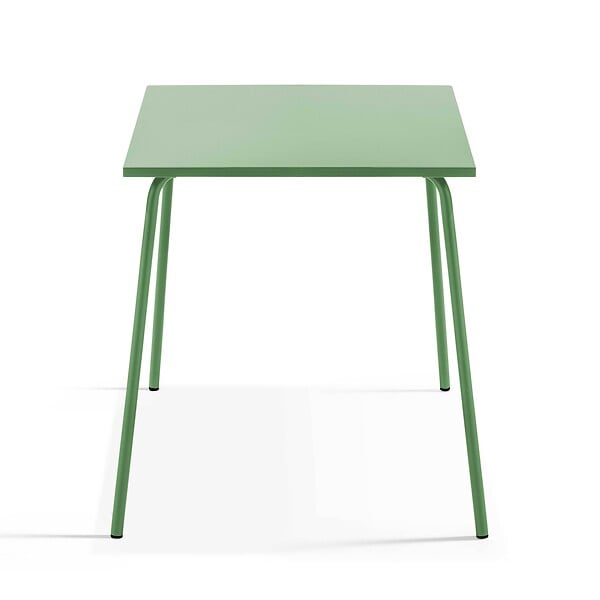 OVIALA - Ensemble table de terrasse et 4 chaises en métal vert cactus - Palavas - large
