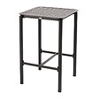 OVIALA - Table haute de terrasse avec 2 chaises en aluminium noir - Almada - vignette