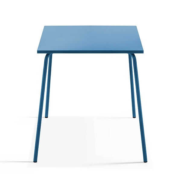 OVIALA - Ensemble table de terrasse et 4 chaises en métal bleu pacific - Palavas - large