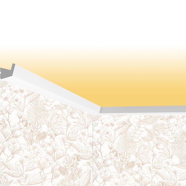 SANS - Corniche plafond Cimaises et Plus C07 - 2,7x2,7x200cm (h x p x L) - moulure décorative polyuréthane - large