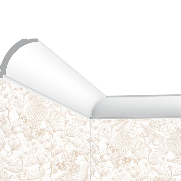 SANS - Corniche plafond Cimaises et plus C13 - 4,5x4,5x200cm (h x p x L) - moulure décorative polymère - large