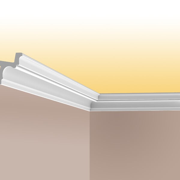 SANS - Corniche plafond Cimaises et plus C03 - 5,5x4,2x200cm (h x p x L) - moulure décorative polyuréthane - large