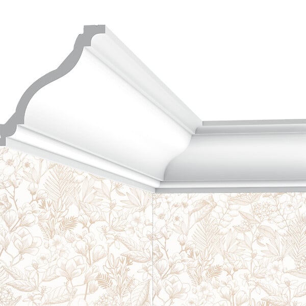 SANS - Corniche plafond Cimaises et Plus C04 - 5,5x4,2x200cm (h x p x L) - moulure décorative polyuréthane - large