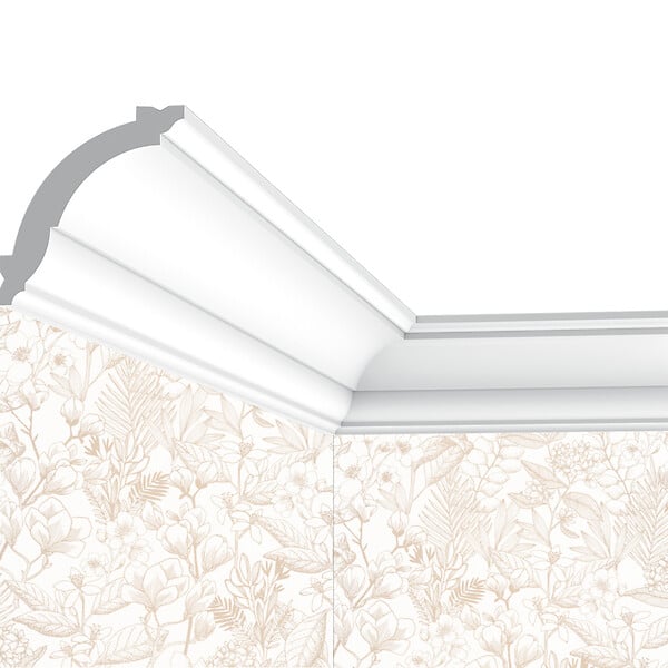 SANS - Corniche plafond Cimaises et Plus C05 - 7x7x200cm (h x p x L) - moulure décorative polyuréthane - large