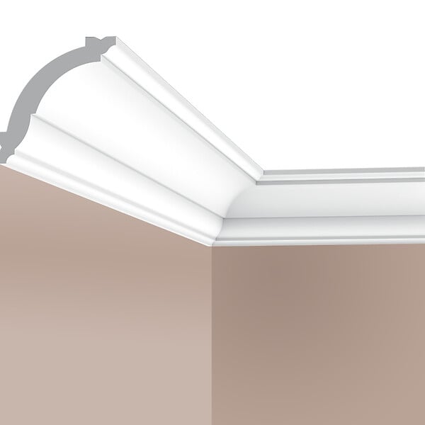 SANS - Corniche plafond Cimaises et Plus C05 - 7x7x200cm (h x p x L) - moulure décorative polyuréthane - large