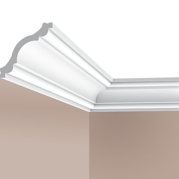 SANS - Corniche plafond Cimaises et Plus C08 - 8x8x200cm (h x p x L) - moulure décorative polyuréthane - large
