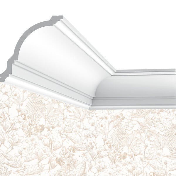 SANS - Corniche plafond Cimaises et Plus C06 - 12x12x200cm (h x p x L) - moulure décorative polyuréthane - large