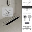 SANIVERRE - VINY Caniveau de douche 2en1 à encastrer L.60 cm, à carreler ou inox noir, drainage 36L/min, haut. réglable - vignette