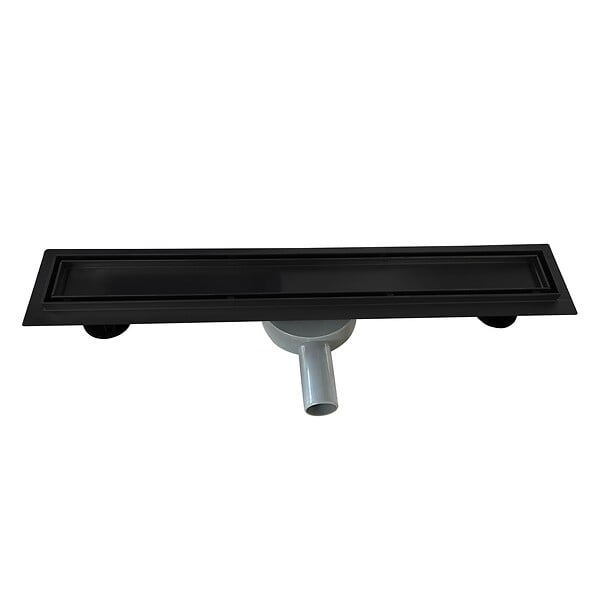 SANIVERRE - VINY Caniveau de douche 2en1 à encastrer L.60 cm, à carreler ou inox noir, drainage 36L/min, haut. réglable - large
