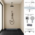 SANIVERRE - DUKA Caniveau de douche L.80 cm verre blanc inox avec siphon 360°, drainage performant - vignette