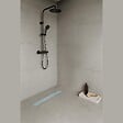 SANIVERRE - DUKA Caniveau de douche L.80 cm verre blanc inox avec siphon 360°, drainage performant - vignette