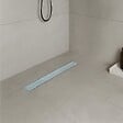 SANIVERRE - DUKA Caniveau de douche L.80 cm verre blanc inox avec siphon 360°, drainage performant - vignette