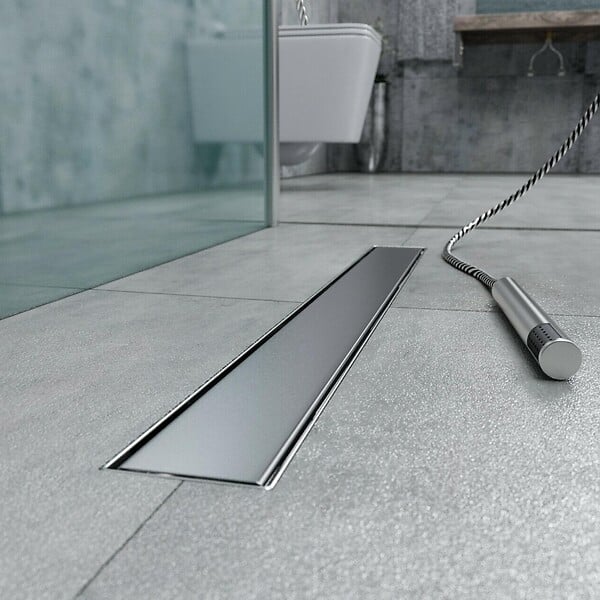 SANIVERRE - DALA Caniveau de douche Italienne inox L.60 cm avec siphon anti-odeurs + filtre, drainage performant - large