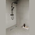 SANIVERRE - VAGO Caniveau de douche motif en vague L.60 cm acier inoxydable, siphon anti-odeurs à débit élevé - vignette