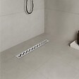 SANIVERRE - VAGO Caniveau de douche motif en vague L.60 cm acier inoxydable, siphon anti-odeurs à débit élevé - vignette