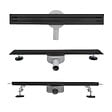 SANIVERRE - SAMY Caniveau de douche italienne compact noir L.70 cm siphon 360°, drainage 36l/min, hauteur réglable - vignette