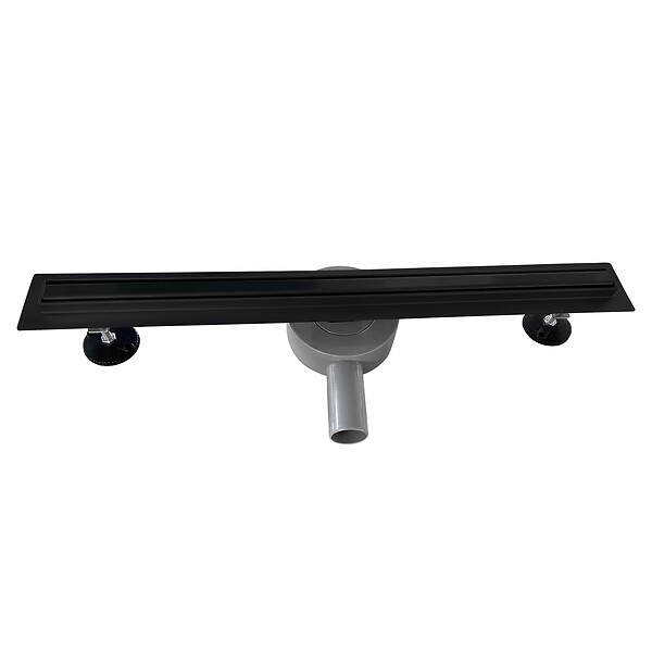 SANIVERRE - SAMY Caniveau de douche italienne compact noir L.70 cm siphon 360°, drainage 36l/min, hauteur réglable - large