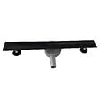 SANIVERRE - SAMY Caniveau de douche italienne compact noir L.70 cm siphon 360°, drainage 36l/min, hauteur réglable - vignette