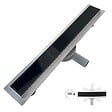 SANIVERRE - DUKA Caniveau de douche L.50 cm verre noir inox avec siphon 360°, drainage performant - vignette