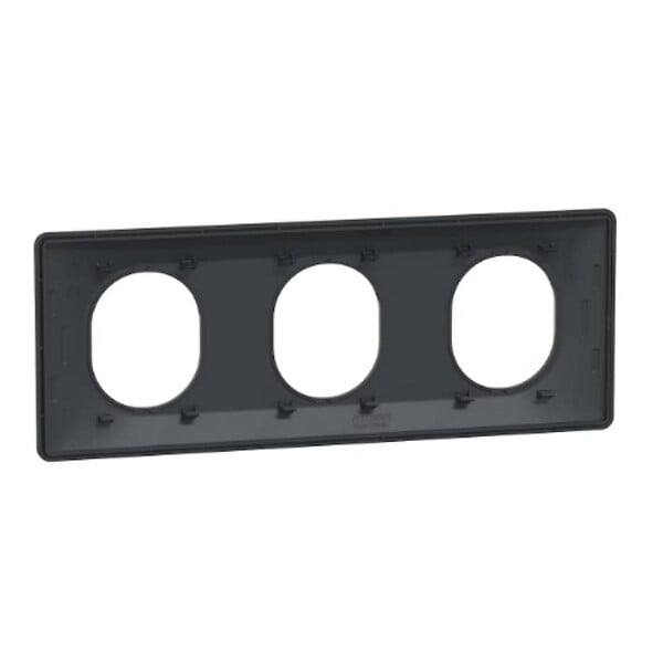 SCHNEIDER ELECTRIC - Plaque finition 3 postes horizontale 71 mm anthracite - Ovalis - Schneider - large