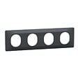 SCHNEIDER ELECTRIC - Plaque finition 4 postes horizontale anthracite entraxe 71 mm - Ovalis - Schneider - vignette