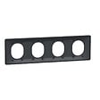 SCHNEIDER ELECTRIC - Plaque finition 4 postes horizontale anthracite entraxe 71 mm - Ovalis - Schneider - vignette