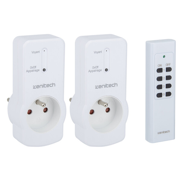 ZENITECH - Lot de 4 prises 10A 2P+T télécommandées - Zenitech - large
