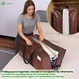 VOUNOT - Lot de 10 sacs de demenagement grand format avec sangles et poignee marron - vignette