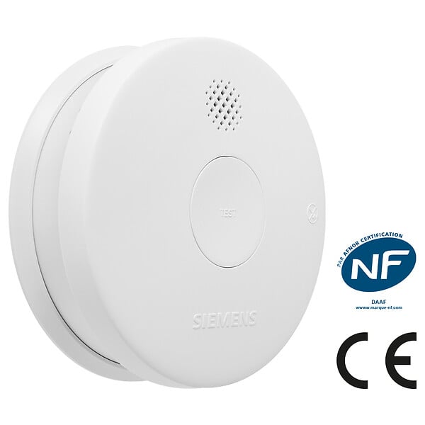 SIEMENS - Lot de 5 détecteurs de fumée NF Autonomie 5 ans Garantie 3 ans - 5TC1292-6 + supports aimantés-SIEMENS - large