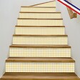 99DECO - Contremarches PVC pour escalier - Vichy Jaune - Lot de 5 - 15x100 cm - vignette