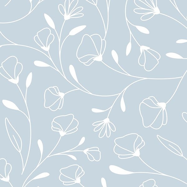 99DECO - Contremarches PVC pour escalier - floral bleu - Lot de 5 (15x100 cm) - large