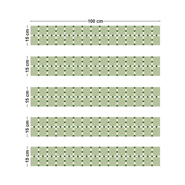 99DECO - Contremarches PVC pour escalier - vert - Lot de 5 (15x100 cm) - large