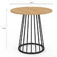 ID MARKET - Table à manger ronde YUNA 4 personnes plateau bois et pied filaire en métal noir 80 cm - vignette