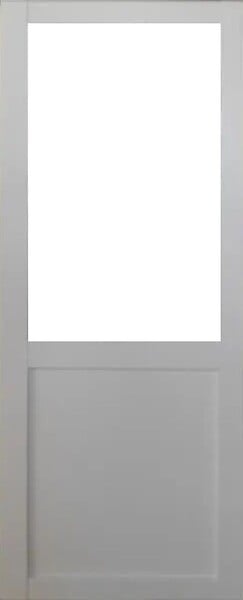 GD MENUISERIES - Porte Coulissante Atelier Blanc H204 x L73 cm sans meneau, Rail alu Bandeau Blanc - large