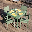 HAPPY GARDEN - Salon de jardin VENEZIA extensible 90/180 en textilène vert sauge 8 places - aluminium vert sauge - vignette