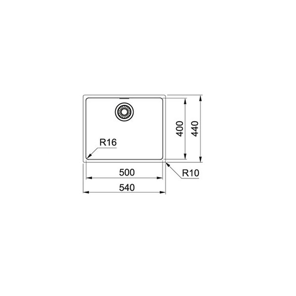 FRANKE - cuve à monter sous plan 60cm inox - 471497 - large