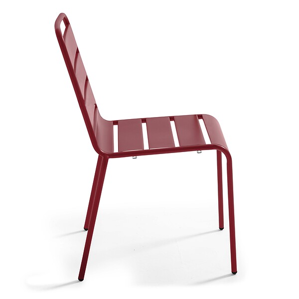 OVIALA - Chaise de jardin en métal pourpre - Palavas - large