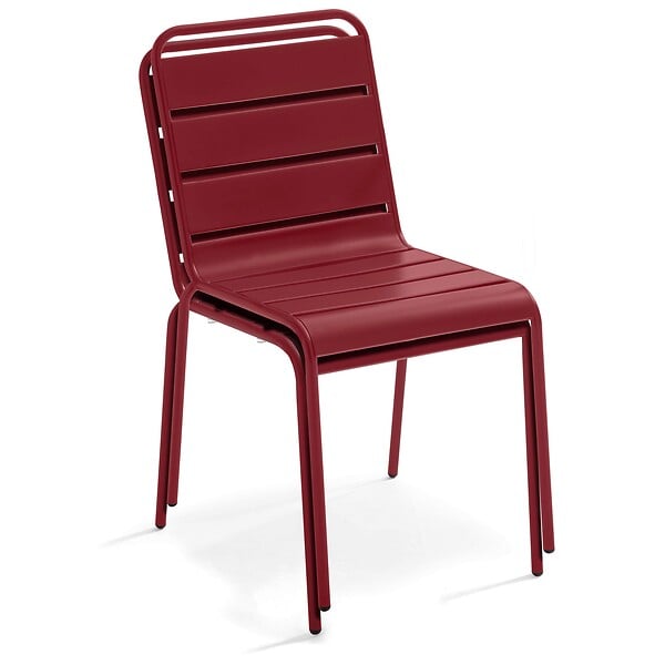 OVIALA - Chaise de jardin en métal pourpre - Palavas - large