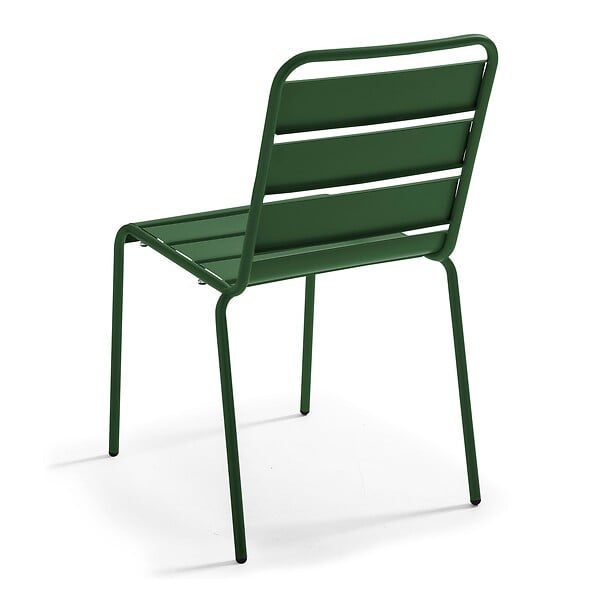 OVIALA - Chaise de jardin en métal vert forêt - Palavas - large