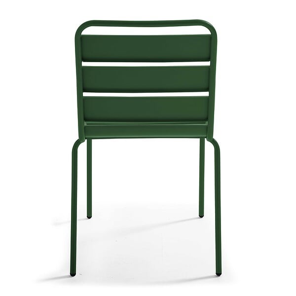 OVIALA - Chaise de jardin en métal vert forêt - Palavas - large