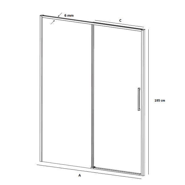 KASSANDRA - Paroi de douche fixe + Porte coulissante URBAN 161-164 cm - large