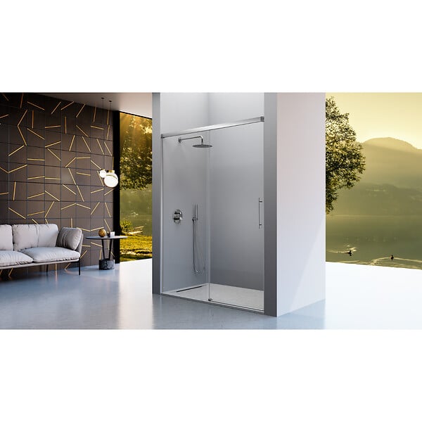 KASSANDRA - Paroi de douche fixe + Porte coulissante URBAN 116-119 cm - large