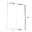 KASSANDRA - Paroi de douche fixe + Porte coulissante URBAN 116-119 cm - vignette