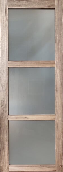GD MENUISERIES - Porte Coulissante bois Frake Vitrée H204 x L73 cm - large