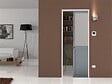GD MENUISERIES - Porte Coulissante Athena Gris Clair Vitrée H204 x L83 cm, Galandage, kit de finition - vignette