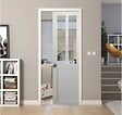 GD MENUISERIES - Porte Coulissante Atelier Blanc H204 x L73 cm, Galandage, kit de finition - vignette