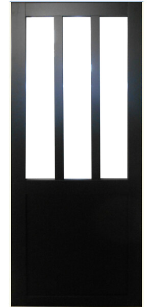 GD MENUISERIES - Porte Coulissante Atelier Noir H204 x L73 cm - large