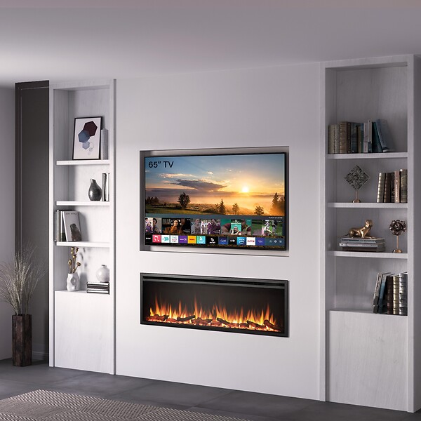 BALDERIA - Cheminée électrique BALDERIA Atalanta 60 - Cheminée encastrable, 1500 W - Noir - large