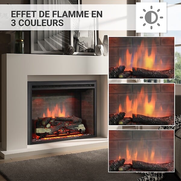 BALDERIA - Cheminée électrique BALDERIA Calida 30 - Cheminée encastrable - Noir - large